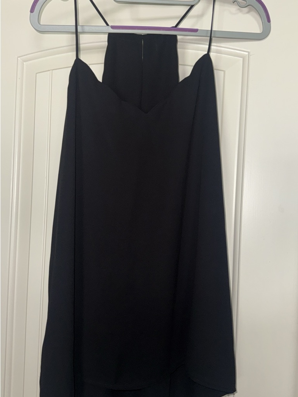 Express Black Spaghetti Strap Slip Tank with V-Neck